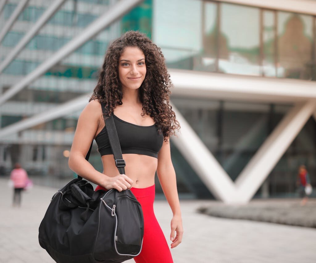 girl in gym clothing